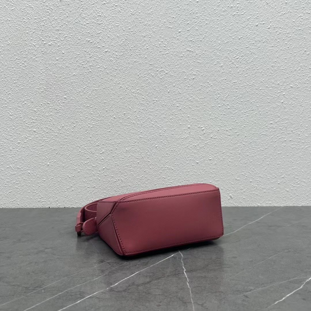 Loewe Mini Puzzle Bag in Classic Calfskin Crimson